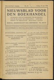 Nieuwsblad voor den boekhandel jrg 85, 1918, no 51, 28-06-1918 in 