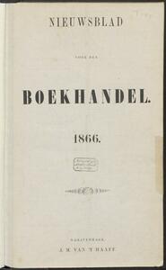 Nieuwsblad voor den boekhandel jrg 33, 1866 [Index]