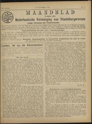 Maandblad van de Nederlandsche Vereeniging van Staatsburgeressen in 