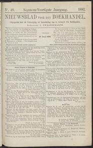Nieuwsblad voor den boekhandel jrg 49, 1882, no 48, 16-06-1882 in 