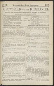 Nieuwsblad voor den boekhandel jrg 49, 1882, no 17, 28-02-1882 in 
