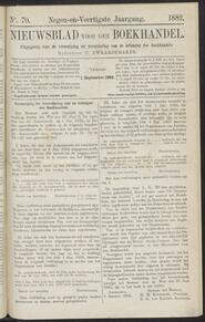 Nieuwsblad voor den boekhandel jrg 49, 1882, no 70, 01-09-1882 in 