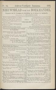 Nieuwsblad voor den boekhandel jrg 48, 1881, no 94, 18-11-1881 in 