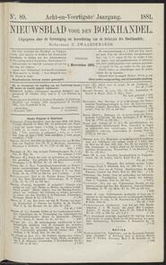Nieuwsblad voor den boekhandel jrg 48, 1881, no 89, 01-11-1881 in 