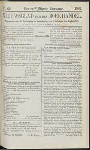 Nieuwsblad voor den boekhandel jrg 51, 1884, no 62, 05-08-1884 in 