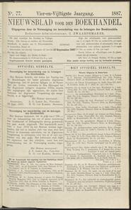 Nieuwsblad voor den boekhandel jrg 54, 1887, no 77, 27-09-1887 in 