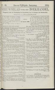 Nieuwsblad voor den boekhandel jrg 51, 1884, no 85, 24-10-1884 in 