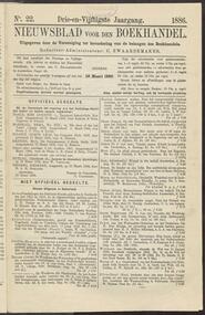 Nieuwsblad voor den boekhandel jrg 53, 1886, no 22, 16-03-1886 in 