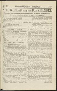 Nieuwsblad voor den boekhandel jrg 54, 1887, no 79, 04-10-1887 in 