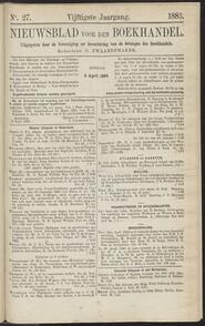 Nieuwsblad voor den boekhandel jrg 50, 1883, no 27, 03-04-1883 in 