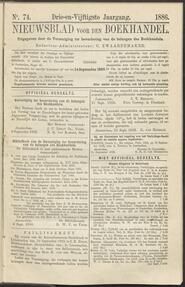 Nieuwsblad voor den boekhandel jrg 53, 1886, no 74, 14-09-1886 in 