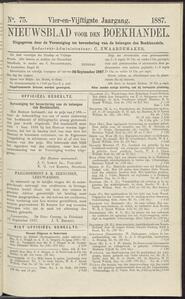 Nieuwsblad voor den boekhandel jrg 54, 1887, no 75, 20-09-1887 in 