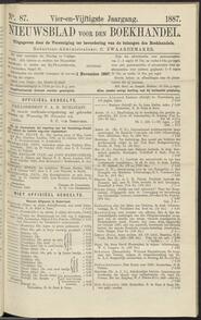 Nieuwsblad voor den boekhandel jrg 54, 1887, no 87, 01-11-1887 in 