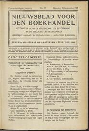 Nieuwsblad voor den boekhandel jrg 84, 1917, no 73, 25-09-1917 in 