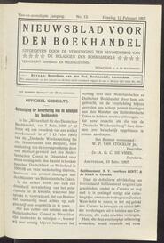 Nieuwsblad voor den boekhandel jrg 74, 1907, no 13, 12-02-1907 in 