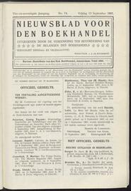 Nieuwsblad voor den boekhandel jrg 74, 1907, no 74, 13-09-1907 in 