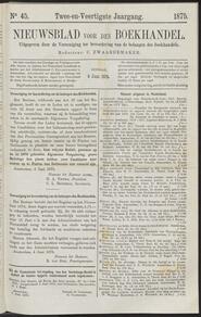 Nieuwsblad voor den boekhandel jrg 42, 1875, no 45, 08-06-1875 in 