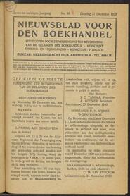 Nieuwsblad voor den boekhandel jrg 87, 1920, no 99, 27-12-1920 in 