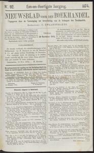 Nieuwsblad voor den boekhandel jrg 41, 1874, no 92, 20-11-1874 in 