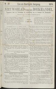 Nieuwsblad voor den boekhandel jrg 41, 1874, no 27, 03-04-1874 in 