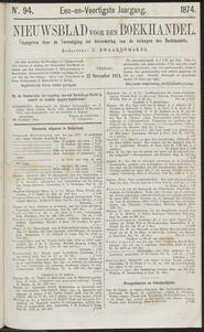 Nieuwsblad voor den boekhandel jrg 41, 1874, no 94, 27-11-1874 in 