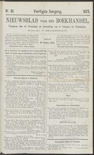 Nieuwsblad voor den boekhandel jrg 40, 1873, no 81, 10-10-1873 in 