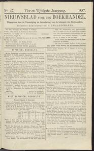 Nieuwsblad voor den boekhandel jrg 54, 1887, no 47, 14-06-1887 in 