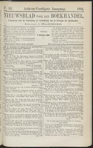 Nieuwsblad voor den boekhandel jrg 48, 1881, no 82, 07-10-1881 in 