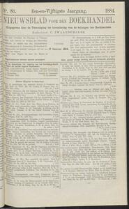 Nieuwsblad voor den boekhandel jrg 51, 1884, no 83, 17-10-1884 in 