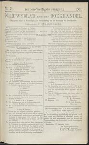 Nieuwsblad voor den boekhandel jrg 48, 1881, no 70, 26-08-1881 in 