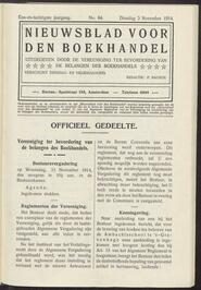 Nieuwsblad voor den boekhandel jrg 81, 1914, no 84, 03-11-1914 in 