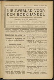 Nieuwsblad voor den boekhandel jrg 84, 1917, no 7, 23-01-1917 in 