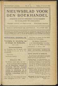 Nieuwsblad voor den boekhandel jrg 85, 1918, no 5, 18-01-1918 in 