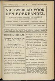 Nieuwsblad voor den boekhandel jrg 84, 1917, no 98, 21-12-1917 in 