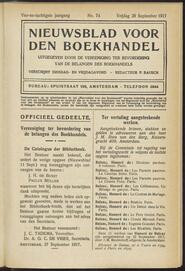 Nieuwsblad voor den boekhandel jrg 84, 1917, no 74, 28-09-1917 in 