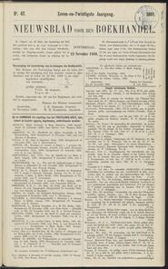 Nieuwsblad voor den boekhandel jrg 27, 1860, no 47, 22-11-1860 in 