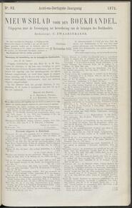 Nieuwsblad voor den boekhandel jrg 38, 1871, no 92, 17-11-1871 in 