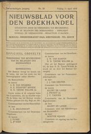 Nieuwsblad voor den boekhandel jrg 86, 1919, no 29, 11-04-1919 in 