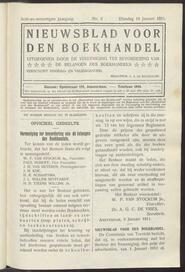Nieuwsblad voor den boekhandel jrg 78, 1911, no 3, 10-01-1911 in 