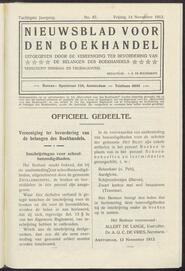 Nieuwsblad voor den boekhandel jrg 80, 1913, no 87, 14-11-1913 in 
