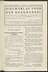 Nieuwsblad voor den boekhandel jrg 74, 1907, no 15, 19-02-1907 in 
