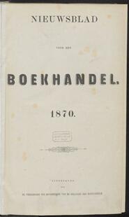 Nieuwsblad voor den boekhandel jrg 37, 1870 [Index]