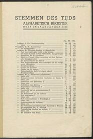 Stemmen des tijds; Maandblad voor christendom en cultuur jrg 1/25, 1912/1936, no 1 [Index]