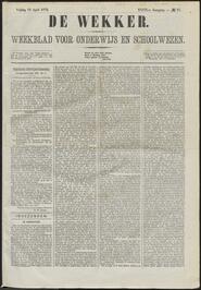 De wekker; weekblad voor onderwijs en schoolwezen jrg 39, 1872, no 15, 12-04-1872 in 
