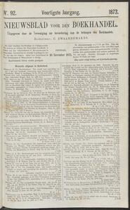 Nieuwsblad voor den boekhandel jrg 40, 1873, no 92, 18-11-1873 in 