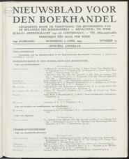 Nieuwsblad voor den boekhandel jrg 104, 1937, no 14, 07-04-1937 in 