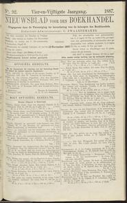 Nieuwsblad voor den boekhandel jrg 54, 1887, no 92, 18-11-1887 in 