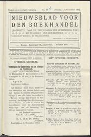 Nieuwsblad voor den boekhandel jrg 79, 1912, no 87, 12-11-1912 in 