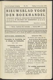Nieuwsblad voor den boekhandel jrg 82, 1915, no 85, 12-11-1915 in 