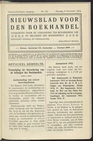 Nieuwsblad voor den boekhandel jrg 82, 1915, no 84, 09-11-1915 in 